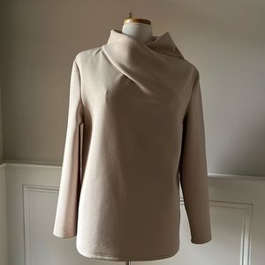 Samuel Dong, cream, funnel neck tunic top